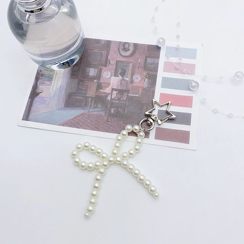 手工窜珠小众少女感复古简约百搭仿蝴蝶结串珠包包挂件钥匙扣定制