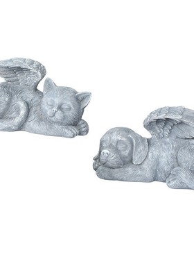 天使猫狗工艺品摆件 树脂工艺品 庭院设计装饰天使猫狗定制