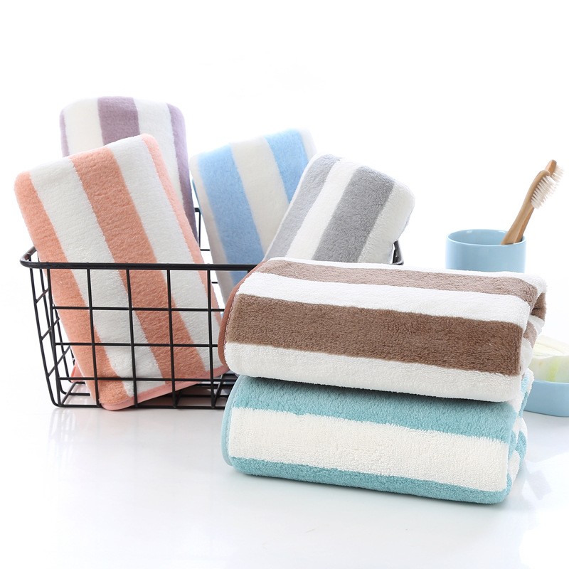 经编珊瑚绒毛巾柔软吸水情侣成人日用品刺绣logo定制