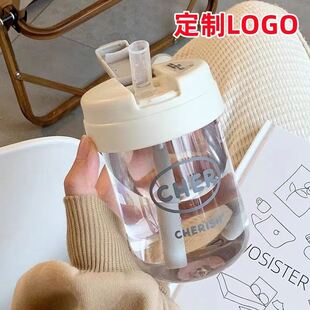 ins高颜值迷你吨吨杯小巧玻璃杯简约便携吸管杯女生水杯礼品杯