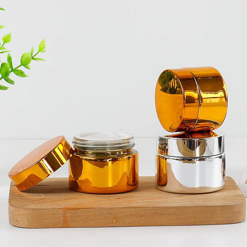 金银色膏霜瓶化妆品分装空瓶护肤品眼霜面霜瓶电镀膏体玻璃瓶定制