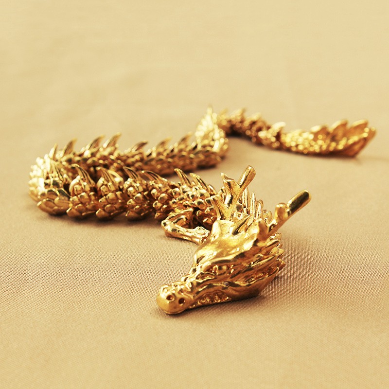 三爪金龙摆件手把件茶宠百搭精工3D神龙可活动茶道展厅收藏定制