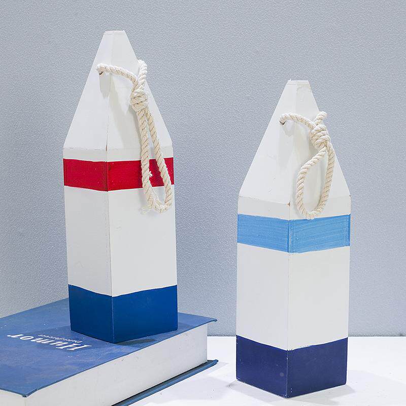 渔浮鱼标创意装饰 摄影布景地中海风格摆件 搁板鱼网挂饰木质浮子