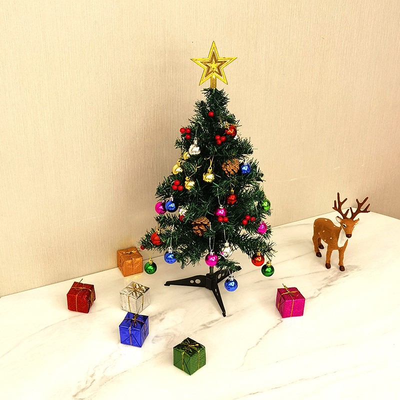 圣诞节装饰礼品30cm45cm60cm迷你mini桌面圣诞树套餐带装饰品定制