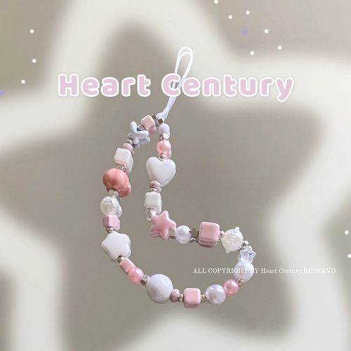 原创陶瓷甜蜜粉色复古手机挂件手机链ccd挂绳相机防丢钥匙扣定制