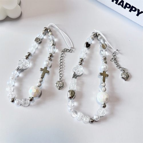 现货原创金属银白色手机链手腕ccd相机链白色ccd挂绳百搭相机定制