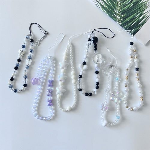 自制ins风甜酷黑白辣妹风手机链条ccd挂绳手机壳挂件相机配件定制