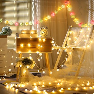 LED雪花彩灯闪灯串灯喜庆圣诞树婚庆节日装 饰灯定制