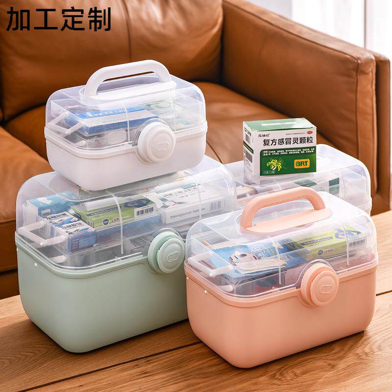 家庭装家用医药箱药品收纳盒超大容量多层便携医疗塑料小药箱