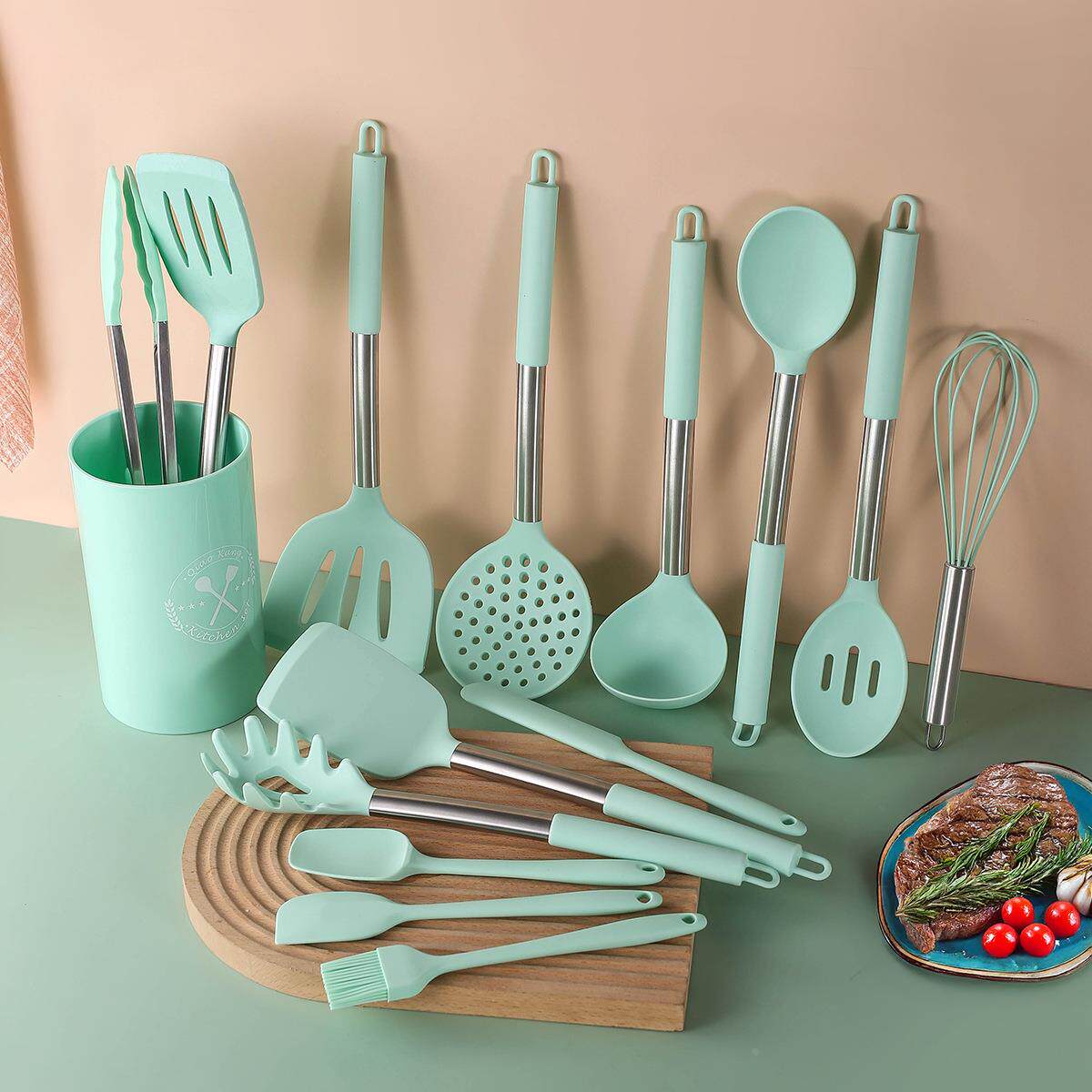 管柄硅胶锅铲不粘锅专用铲小号炒菜铲子家用汤勺子套装厨具