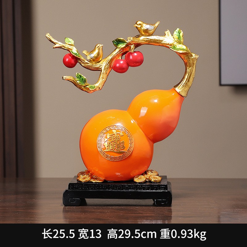 新中式万事如意葫芦树脂工艺品摆件客厅玄关装饰品新房乔迁礼定制