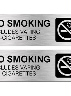 现货禁止吸烟标志9x3英寸拉丝铝，防水标识标牌NO SMNG SIGN定制