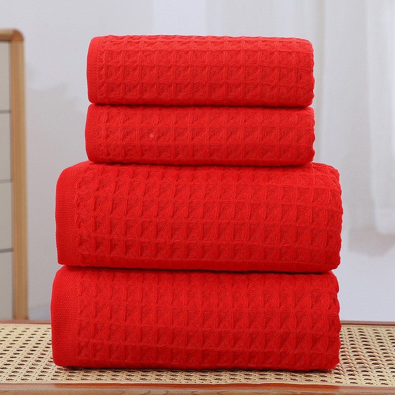 结婚毛巾婚庆棉红浴巾结婚陪嫁用喜庆毛巾红色回礼婚礼用品定制