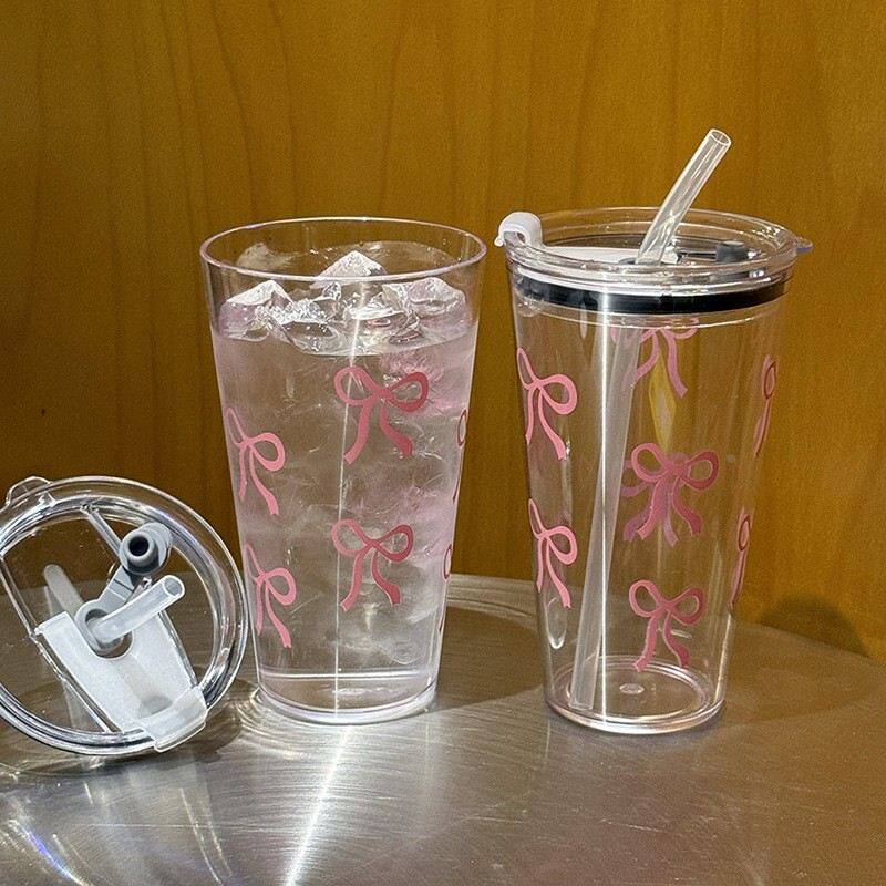 韩版ins简约字母水杯带盖带风男女通用出行学校办公室塑料杯