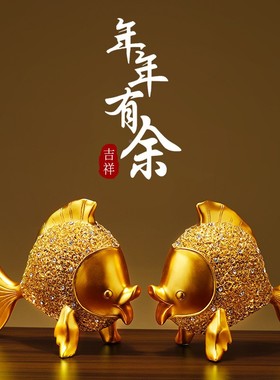 北欧家居客厅电视柜酒柜装饰品摆件ins室内玄关工艺品鱼简约定制