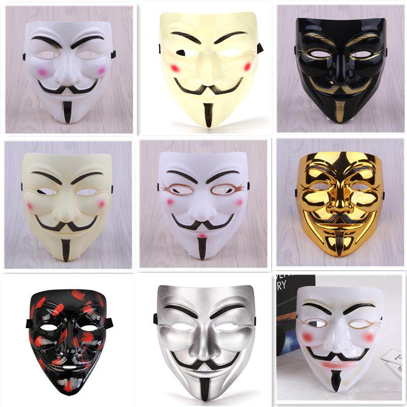 万圣节影视主题面具电影v字面具 V脸面具 V怪客-V脸带腮红 V定制