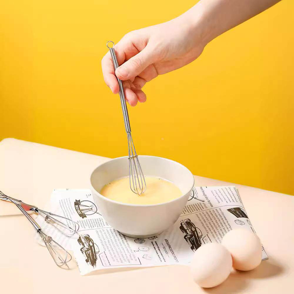 日式不锈钢迷你弹簧手柄手动打蛋器 小号鸡蛋搅拌器奶油打发器