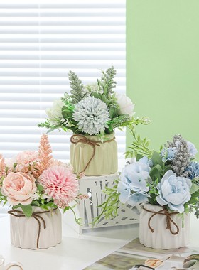 假花仿真绣球花摆设仿真花盆栽客厅餐厅绿植小盆栽桌面装饰小定制