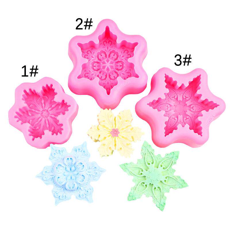 立体雪花香薰蜡烛翻糖硅胶模具圣诞雪花创意手工皂扩香石膏装饰模