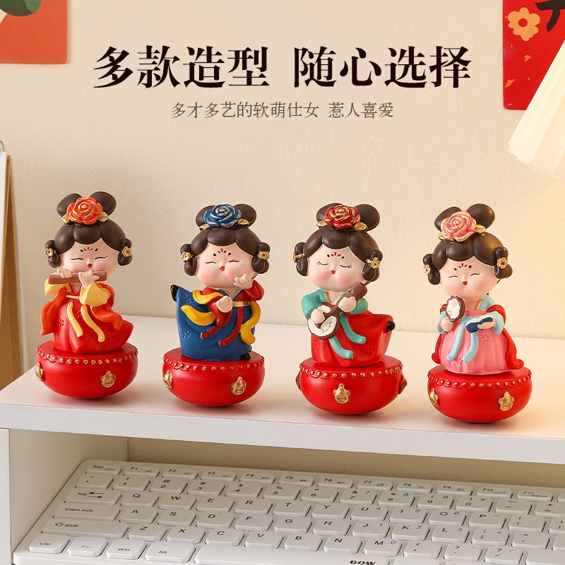 西安文创纪念品古风唐仕女小摆件办公室桌面装饰礼物送女生定制