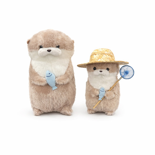 日本AMUFUN amuse抱鱼水獭玩偶挂件公仔玩具毛绒正版韩国弘大水獭