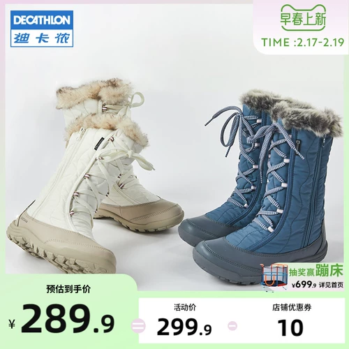 Детские теплые зимние сапоги Decathlon для мальчиков и девочек, утолщенная детская обувь, хлопковые сапоги, осенне-зимняя зимняя обувь, хлопчатобумажная обувь, ботинки ДЕТСКИЕ