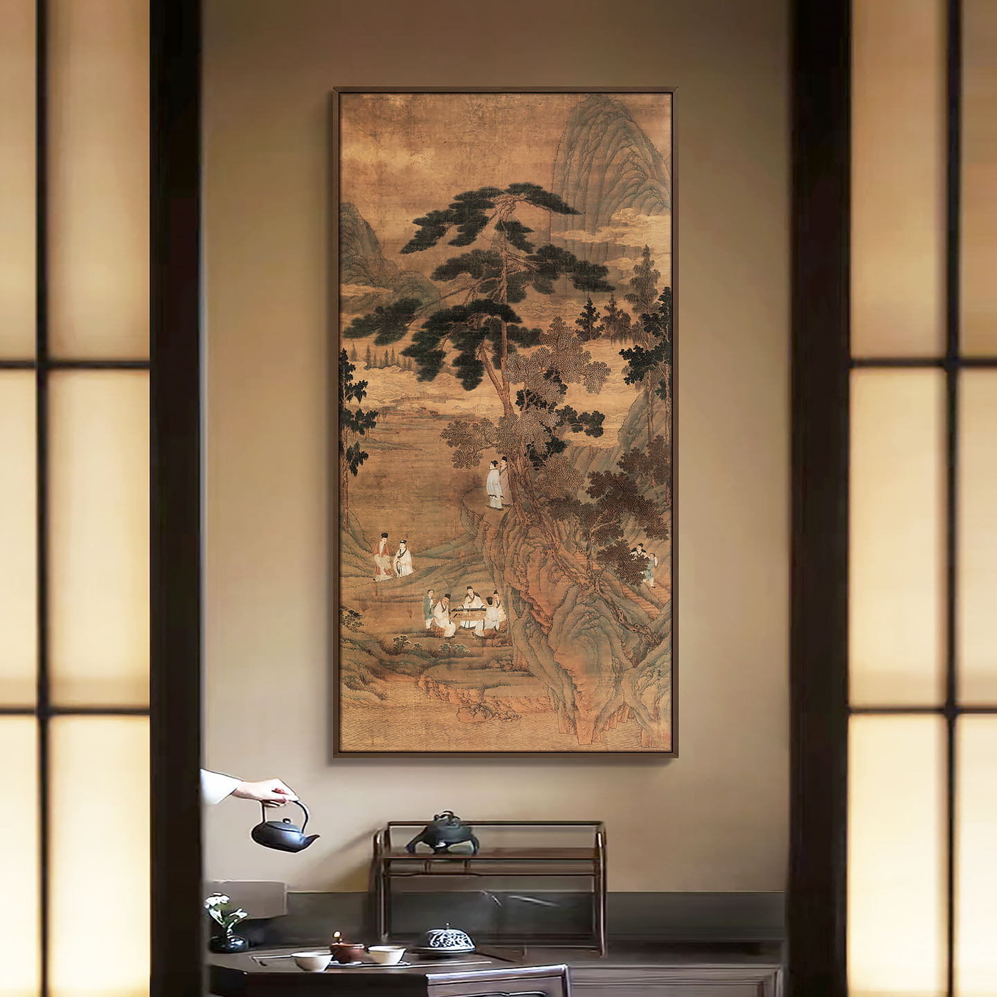 新中式民宿茶室禅意风景艺术挂画卧室书房背景壁画酒店包厢装饰画图片