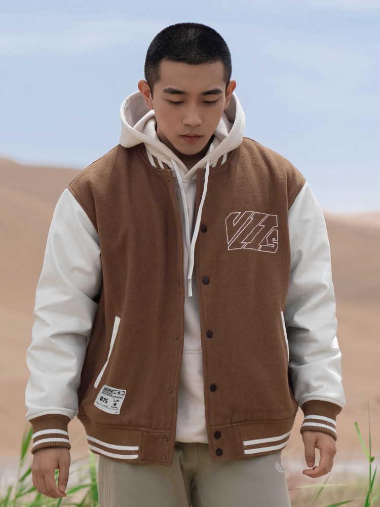 0.1% ASPIRANTS UZIS 스포츠 재킷 남성 봄 가을 니트 미국 야구 유니폼 트렌디 패치워크 재킷[브랜드