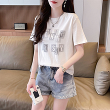 正肩重工t恤女短袖夏季2025新款韩版宽松设计感小众百搭短款上衣