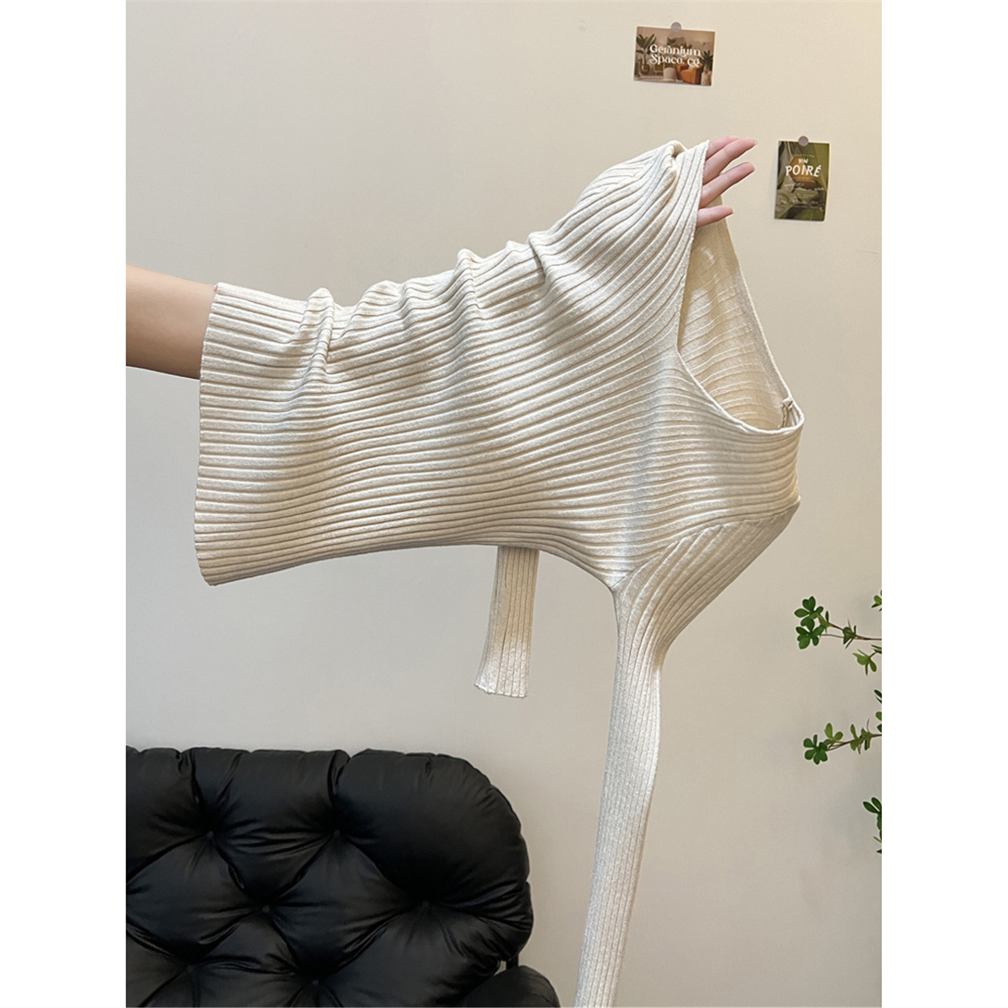 春秋新款百搭v领打底针织衫上衣