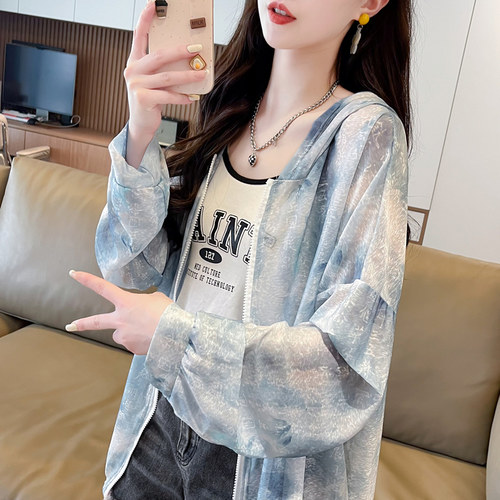 纳米风冰丝薄款防晒衣扎染外套女