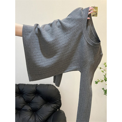 设计感小众肌理感针织衫毛衣女