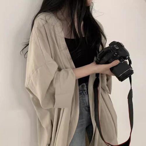 中长款披肩防晒服外套中长款女潮