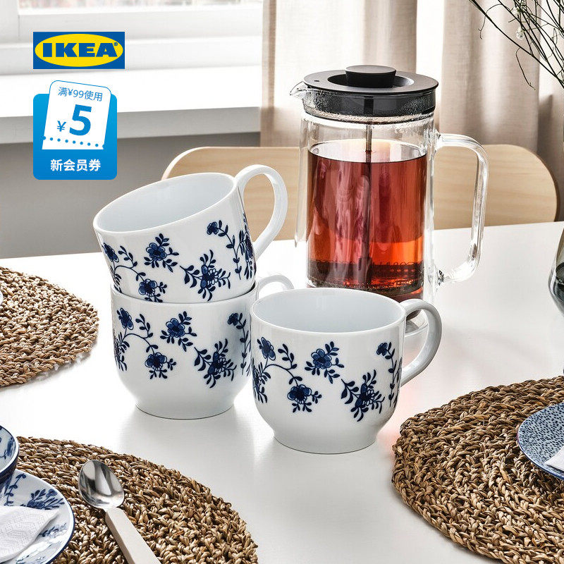 ikea宜家entusiasm恩图斯奥姆大杯长石瓷杯马克杯大容量喝水杯