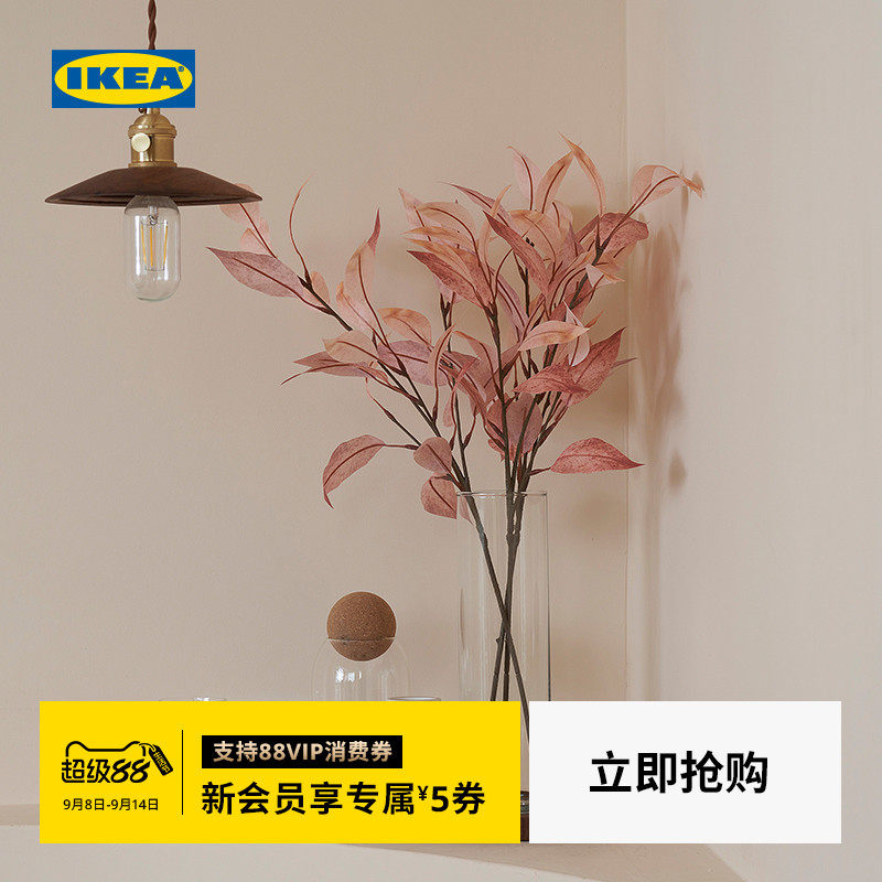 IKEA宜家SMYCKA思米加假树叶绿色仿真植物树枝装饰摄影道具金钱叶
