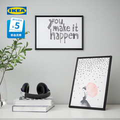 IKEA宜家YLLEVAD伊勒瓦塑料画框21x30厘米黑色白色简约现代北欧风