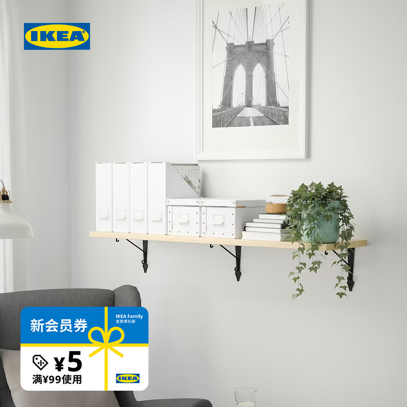 IKEA宜家TRANHULT川胡特实木搁架