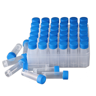 成阳塑料冷冻管盒装冻存管平底可立1.8/5ml离心管100个  36/100孔冷冻管盒