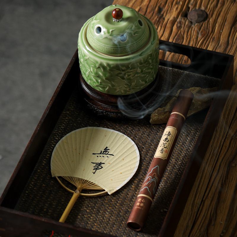 仙鹤香炉中式创意家用茶室陶瓷香薰炉檀香沉香炉香器香道禅a0921