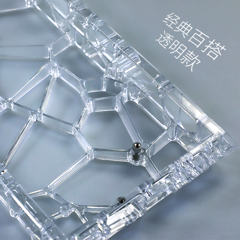 透明PC蜂窝网格镂空键盘外壳GH60螺丝孔位适配多种颜色光污染壳子