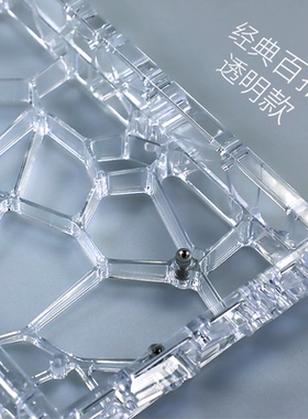 透明PC蜂窝网格镂空键盘外壳GH60螺丝孔位适配多种颜色光污染壳子