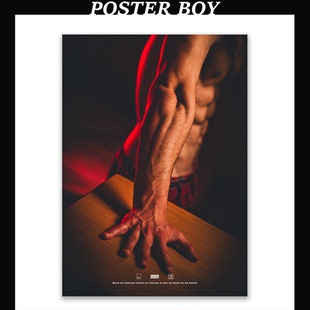 复古噪点荷尔蒙性感海报相片纸印刷A3氛围感多巴胺肌肉装饰画S076