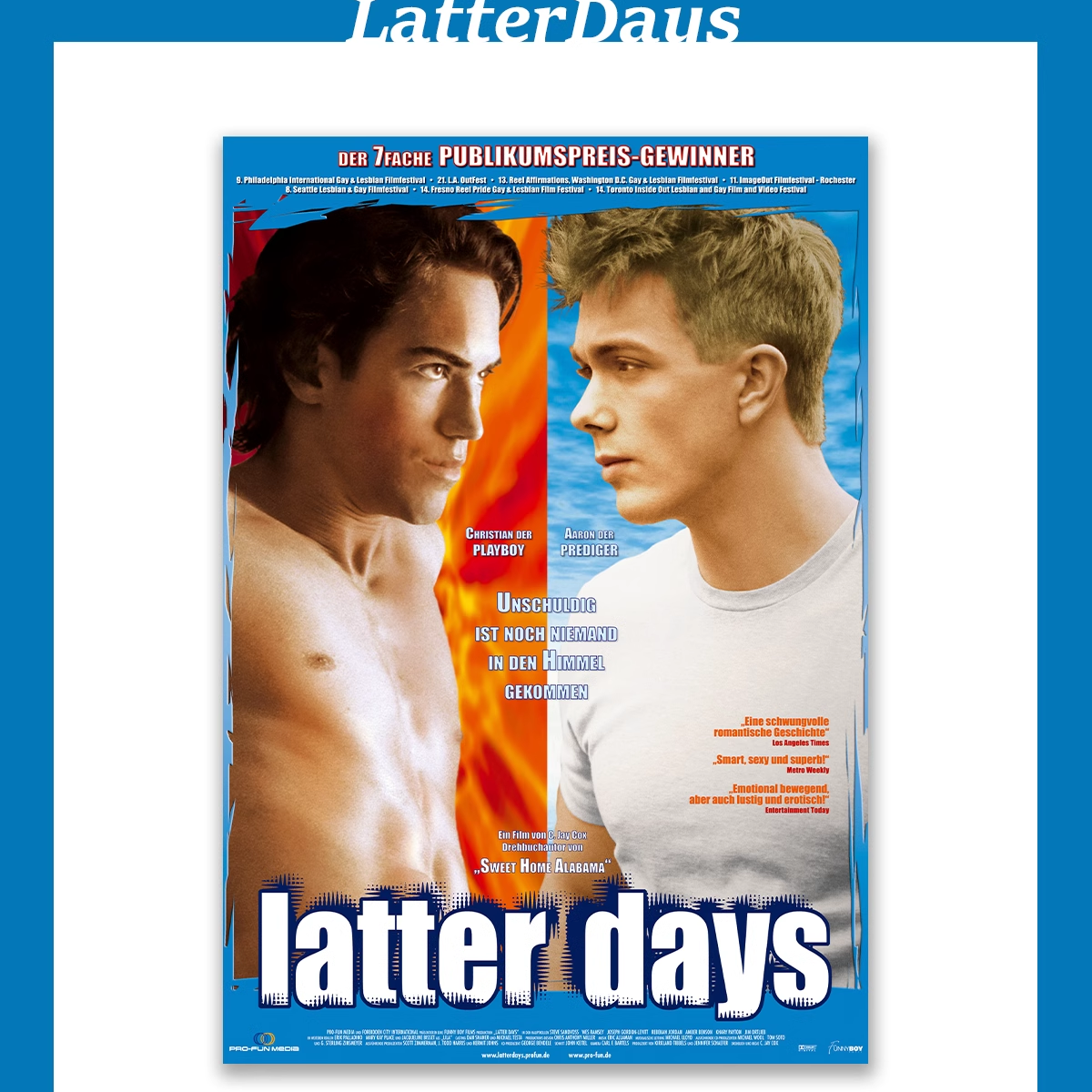 《闪亮的日子》同志电影海报装饰画/LatterDays/遇见好男孩/费城