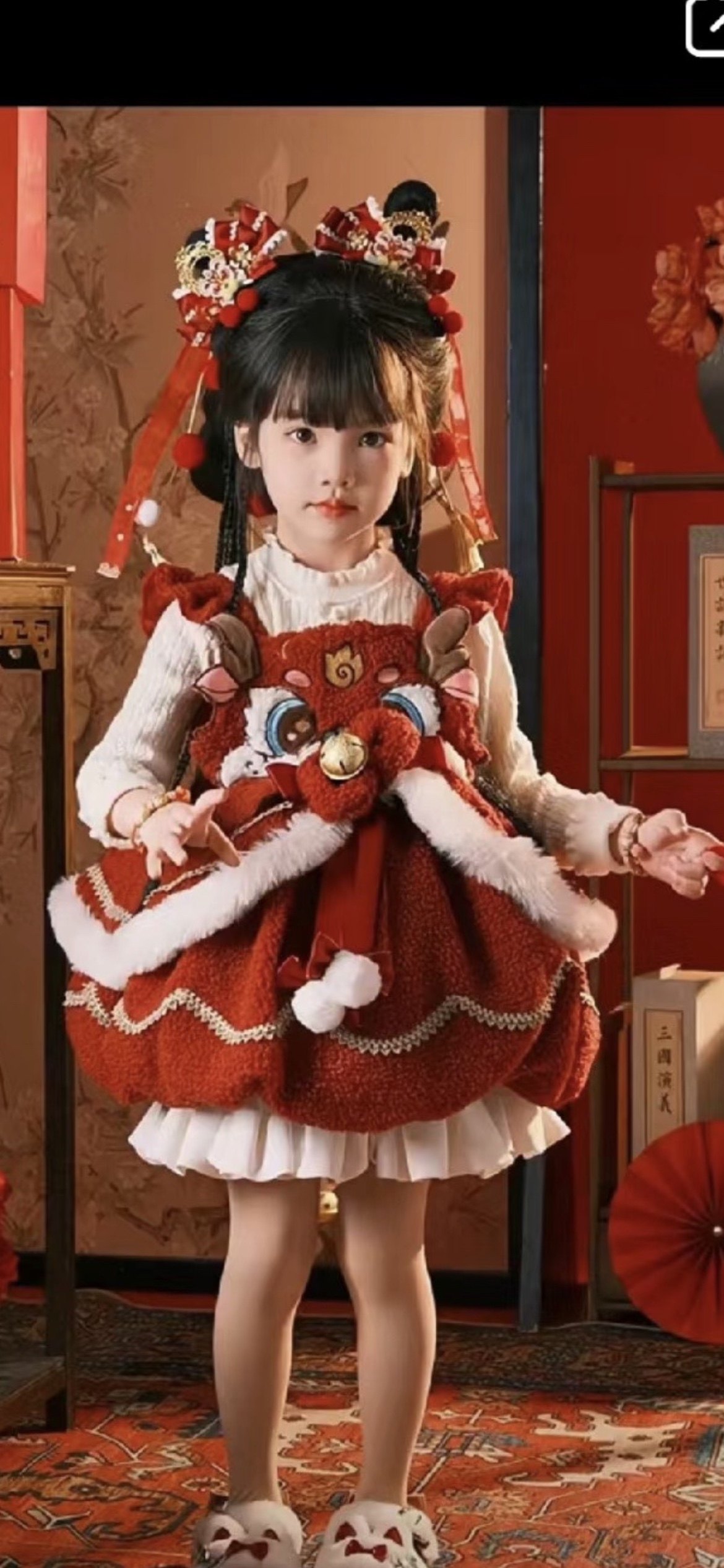 儿童女童拜年服新款龙年小女孩洛童装lolita洛丽