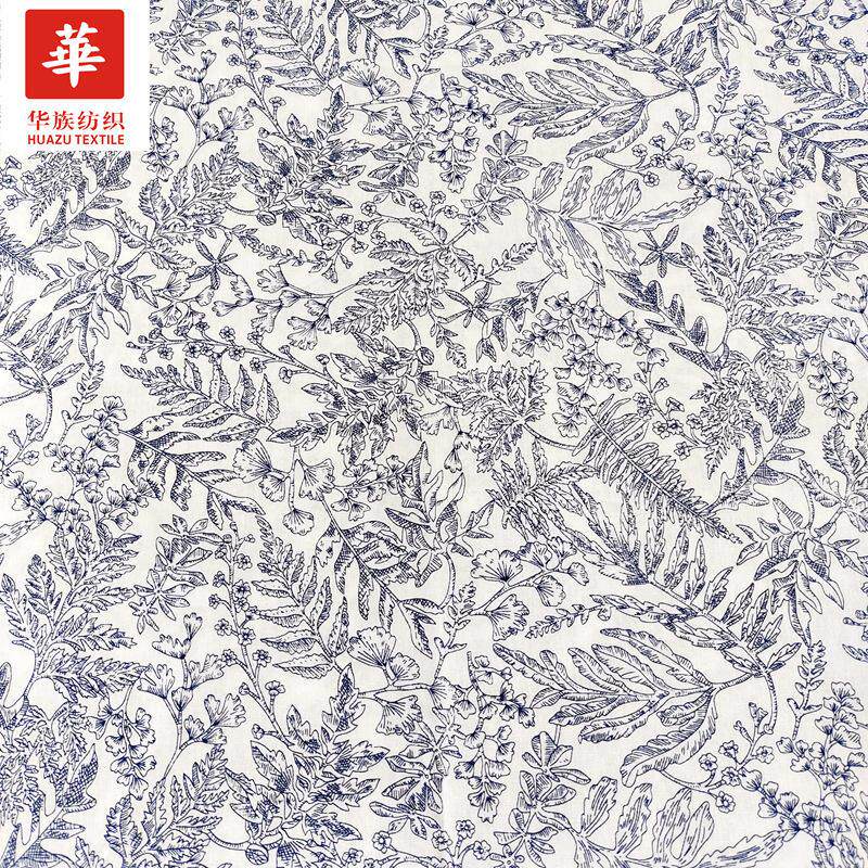 新款纯棉印花布 中国手绘风汉服旗袍连衣裙 抱枕床品布料现货爆款