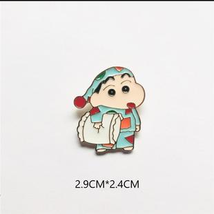 爆款 蜡笔小新胸针合金徽章可爱日系别针男情侣配饰周边防走光女款