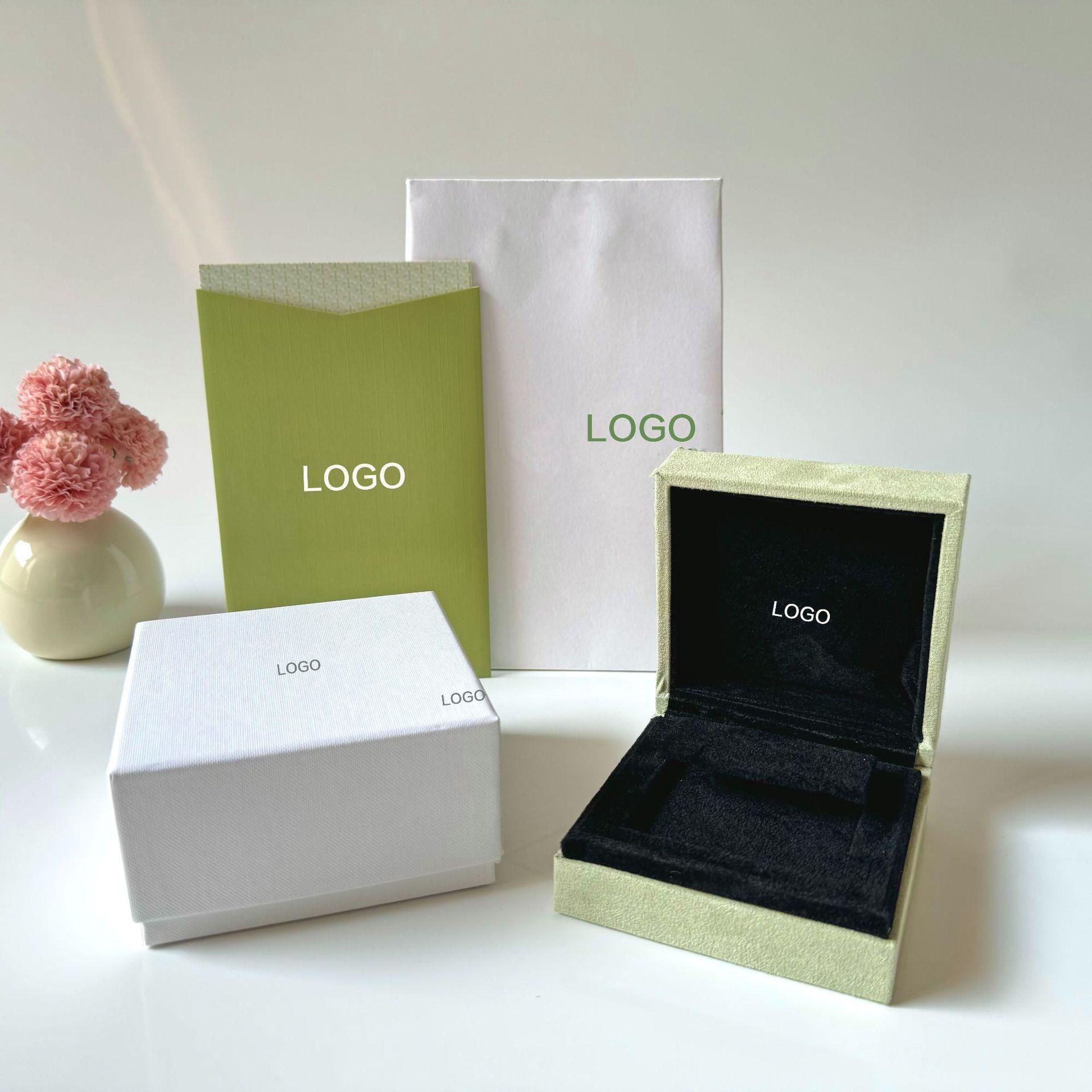 梵家四叶草专柜手链盒绒面耳钉耳饰项链首饰包装盒饰品盒厂家爆款