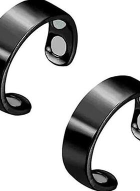 亚马逊个性欧美电镀玫瑰金指环男式双磁性保健开口双磁石爆款