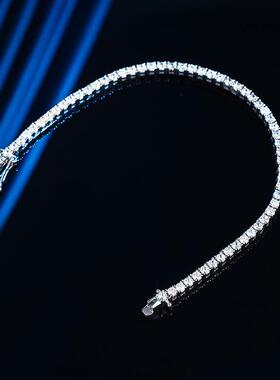 2.5mm6分莫桑钻手链ins小众设计纯银满钻网球链简约轻奢生日爆款