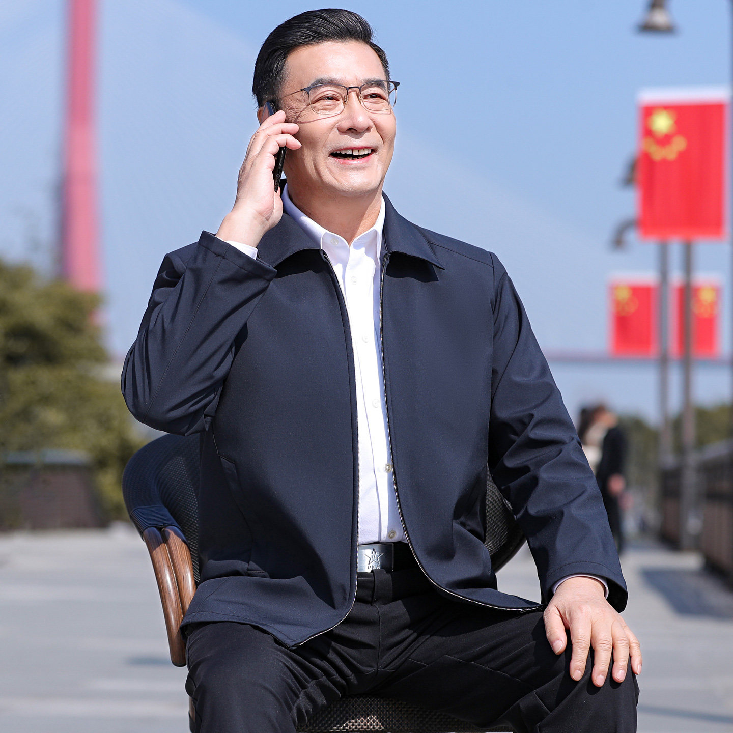 春秋新款男士翻领外套宽松夹克男图片